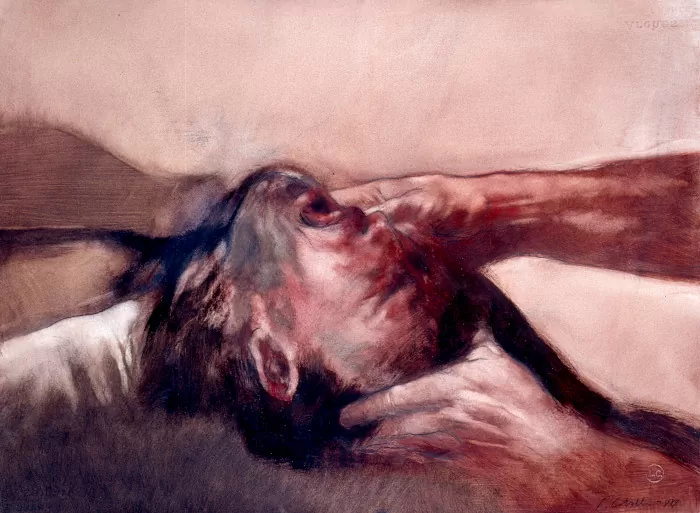 Sin título. Luis Caballero 1987. Óleo y carboncillo sobre papel 57,5 x 76,8 cm - AP3561