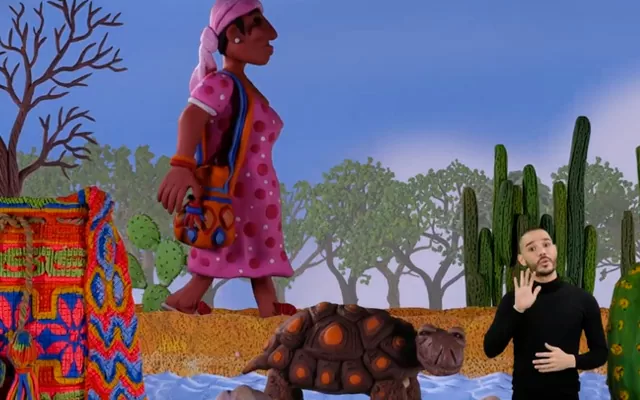 La tejeduría en el río Ranchería en lengua de señas colombiana