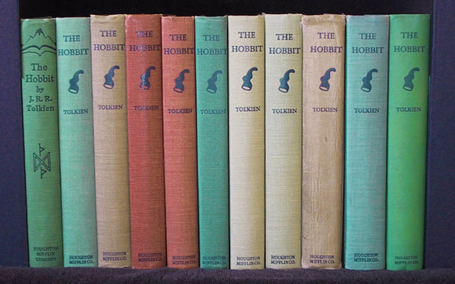 Conjunto de las reimpresiones de la segunda edición estadounidense de El hobbit.