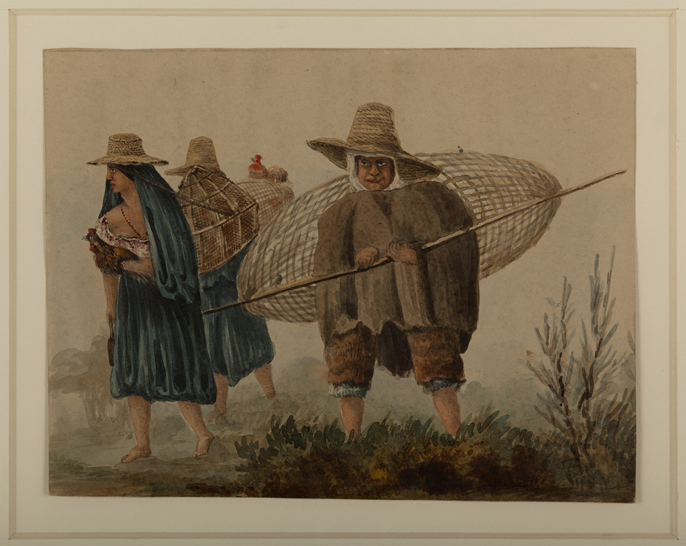 Campesinos de la región andina (Provincia de Vélez) Obra de Henry Price. 1855 - Acuarela sobre papel