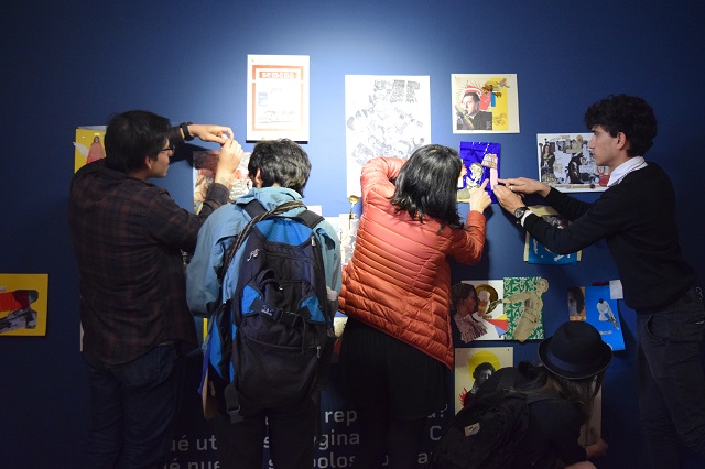 Los participantes realizaron propuestas de collage con relatos paralelos a la idea de nación e identidad. 