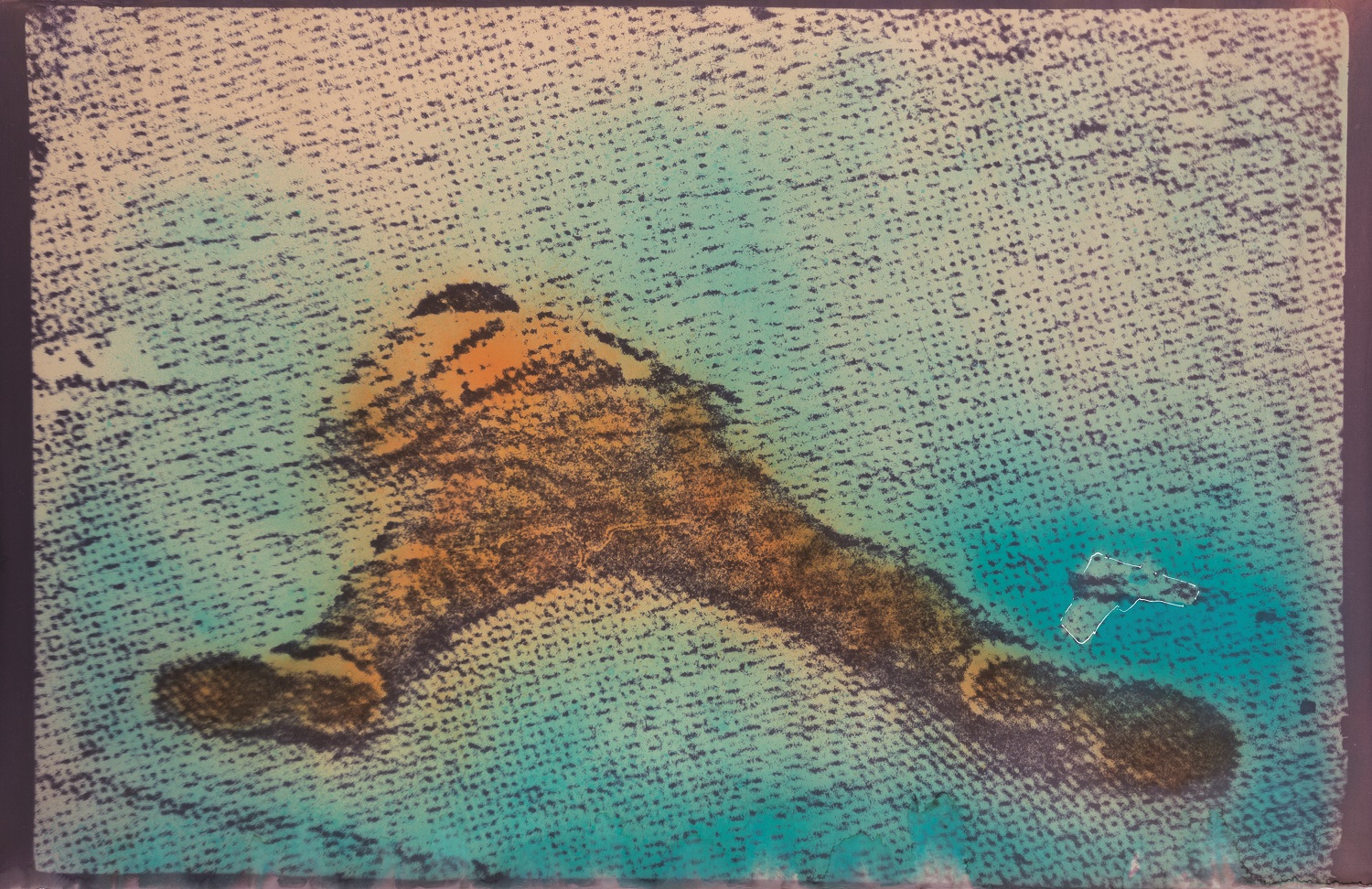 De la serie ¡Al que madruga, Dios lo ayuda!, 2004. Heliografía coloreada por el artista. Copia de época. 120 × 180 cm
