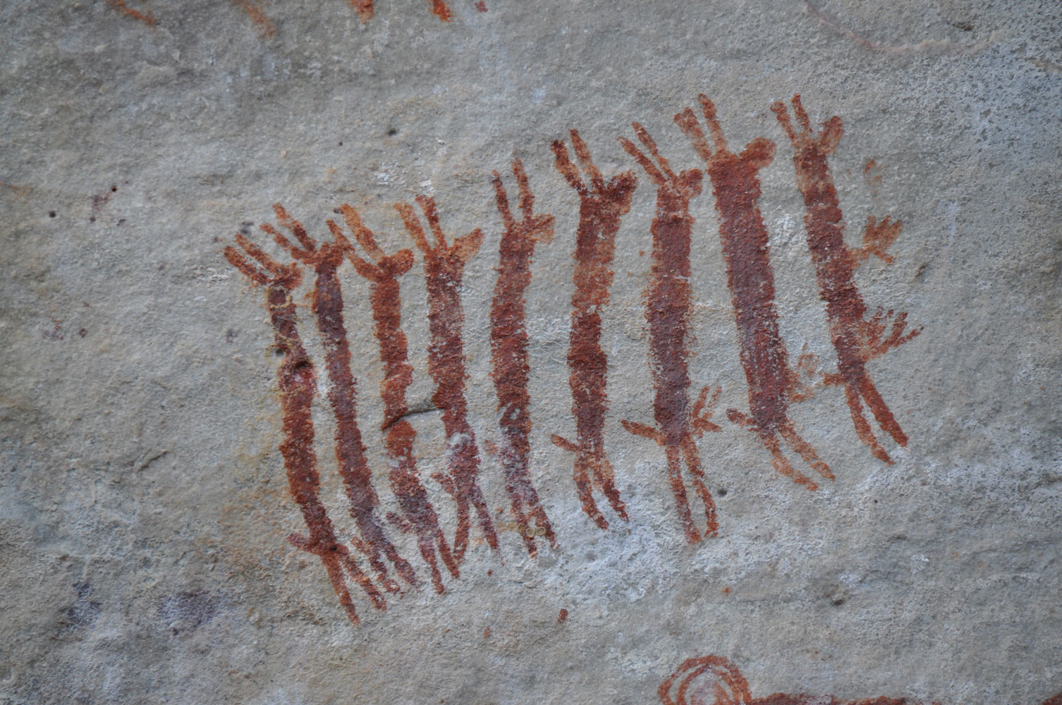Pictografías en el río Guayabero, Amazonia colombiana Obra de Fernando Urbina.