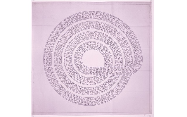 Autopista del Sur, 2008, copia heliográfica, 100 x 100 cm.