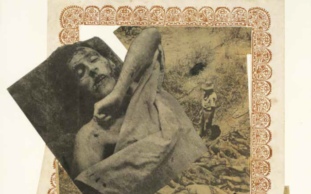 Sin título, 1984. Collage (recortes de periódico y revista). 39 × 29 cm. (detalle)