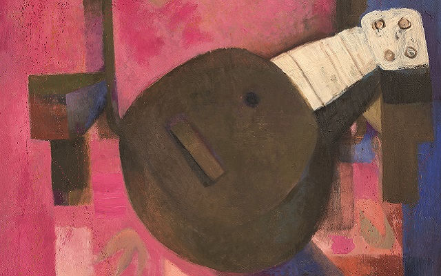 Detalle de Mandolina sobre silla de Fernando Botero.