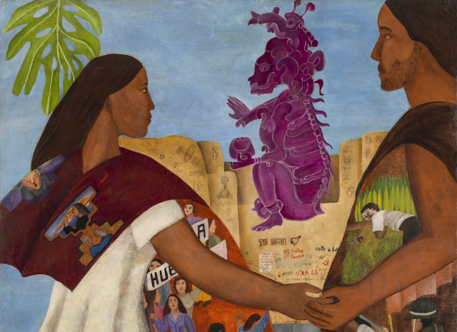 La muerte Maya 1977. Óleo sobre tela (detalle) -Colección de Arte del Banco de la República