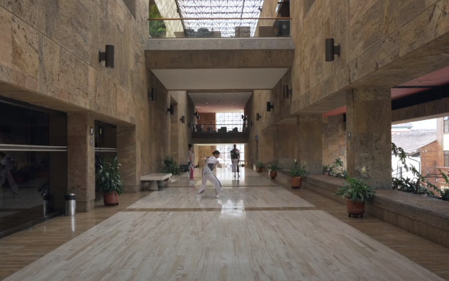 Pasillo Biblioteca Luis Ángel Arango - Mateo López | Rituales del retorno: cuerpos desobedientes