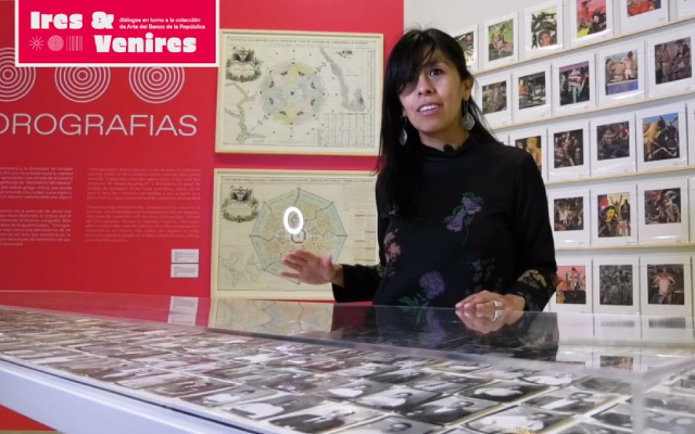 Curadora Sigrid Castañeda, en la exposición Ires y Venires