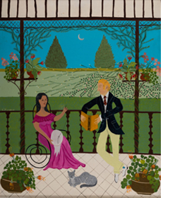 Pietro Crespi lee mientras Amaranta borda, Luis Fonseca