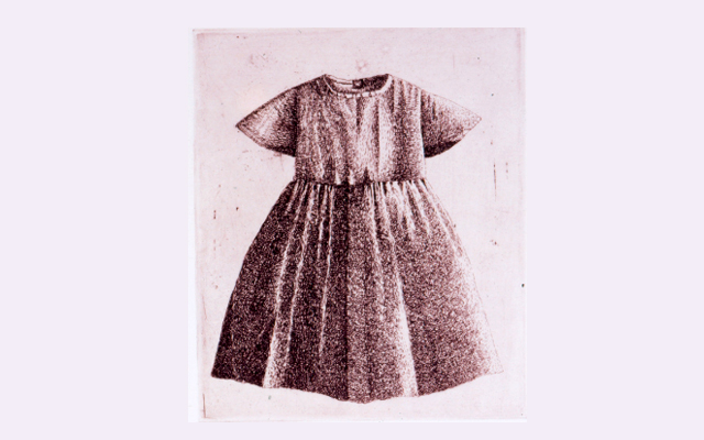 Dibujo de un vestido de Jose Antonio Suárez